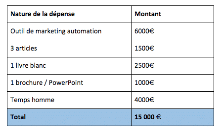 Budget de lead nurturing B2B minimum