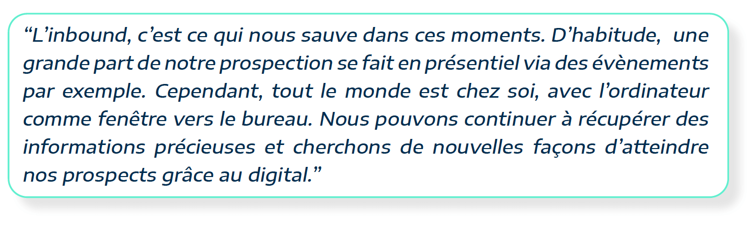 citation de Clémence Michel, responsable marketing chez Deepki, sur leur stratégie d'inbound marketing en période creuse