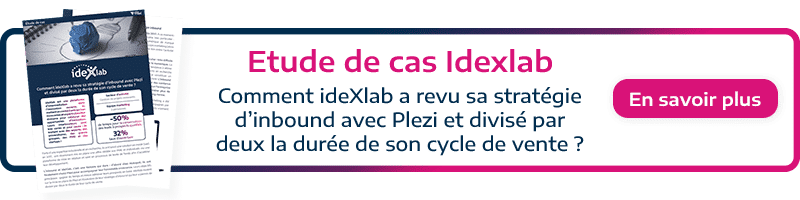 call to action permettant de télécharger l'étude de cas de ideXlab client Plezi