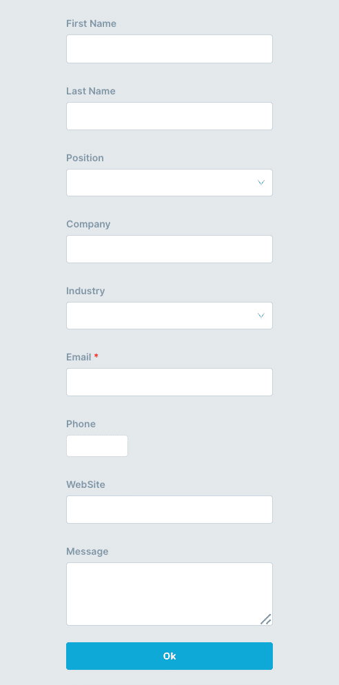 advanced contact form created with plezi one