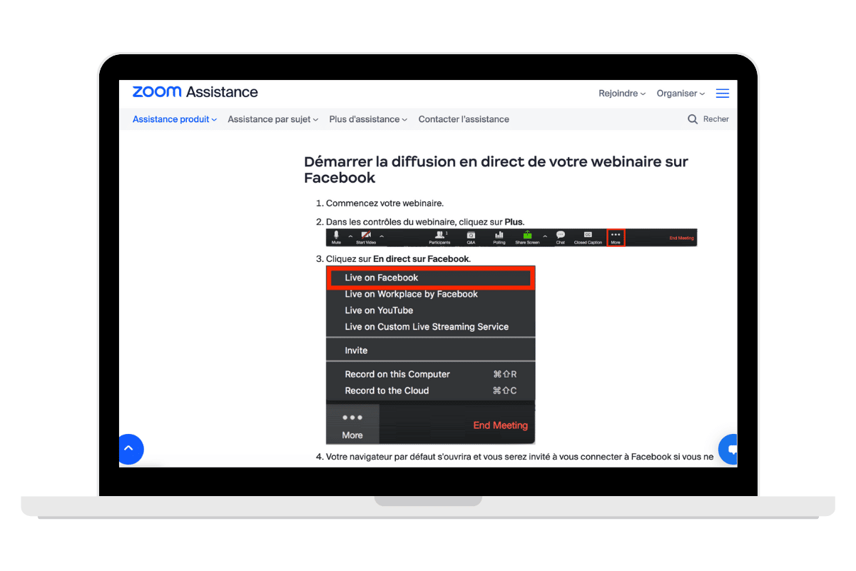 Fonctionnalité Zoom webinaire