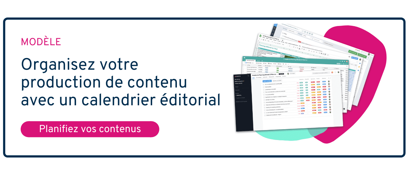 CTA permettant de télécharger le modèle de calendrier éditorial