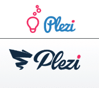 Logo de Plezi avant et après la refonte